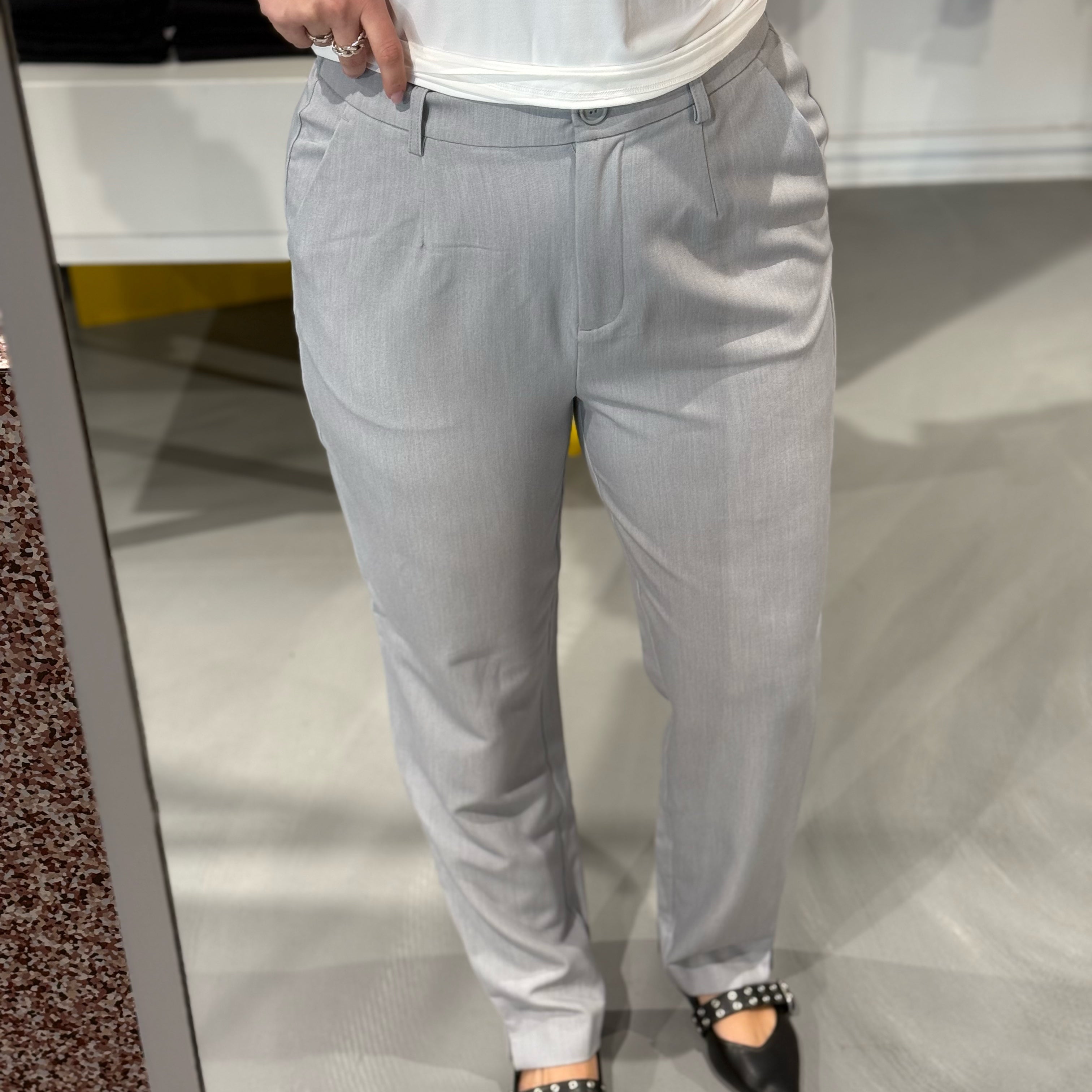 PCKAMIL Trousers - Light Grey Melange